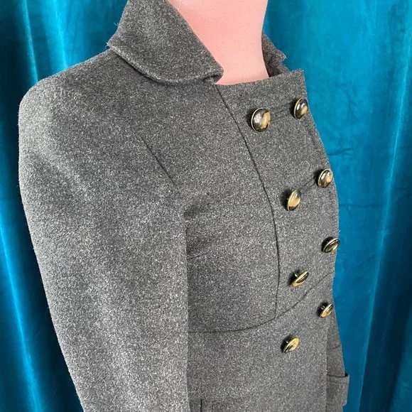 Marc by Marc Jacobs Double Breasted Wool Blend Coat Gray - Picture 6 of 16
